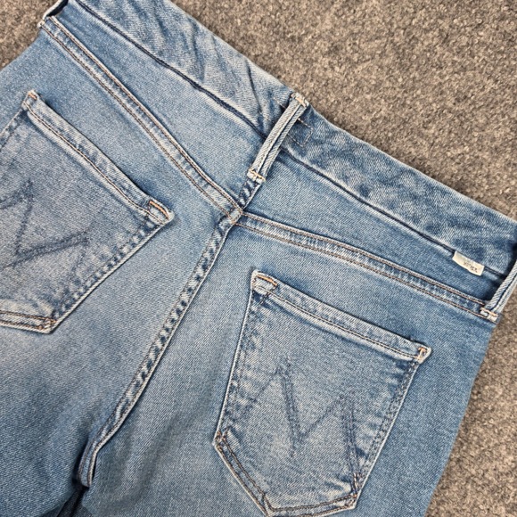 MOTHER Denim - MOTHER Lil Roller Fray Jeans Women 28 Blue Fan Favorite Wide Leg Raw Hem
